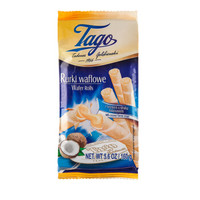 波兰进口 休闲零食 Tago爱芙泰格椰子味威化卷（饼干）160g/袋 *2件