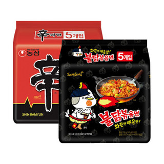 NONGSHIM 农心 辛拉面120g*5+韩国三养火鸡面 140g*5