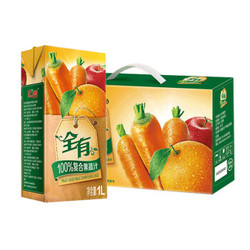 汇源果汁 全有100%果蔬汁饮料1L*4盒 *3件