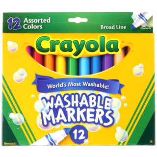 Crayola 绘儿乐 58-7812 儿童12色可水洗粗头水彩笔