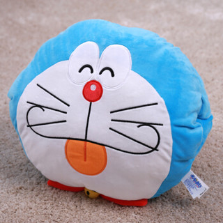 哆啦A梦 （Doraemon）毛绒玩具暖手枕 暖手枕多功能玩偶靠垫午休枕 机器猫抱枕布娃娃 DL2019-1 彩虹蓝