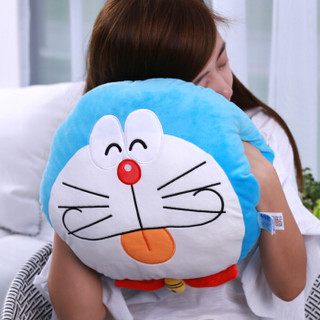 哆啦A梦 （Doraemon）毛绒玩具暖手枕 暖手枕多功能玩偶靠垫午休枕 机器猫抱枕布娃娃 DL2019-1 彩虹蓝