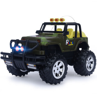 DZDIV方向盘遥控车 越野车儿童玩具大型遥控汽车模型耐摔配电池可充电388-12迷彩绿色