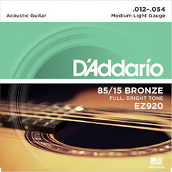 D'Addario 达达里奥 EZ920 美国进口民谣吉他琴 碳素钢弦套弦12-53黄铜