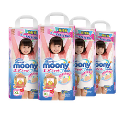moony 尤妮佳 女婴用拉拉裤 XL38片*4件