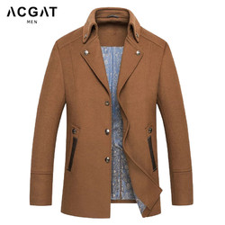 ACGAT A7107 男士中长款羊毛混纺大衣