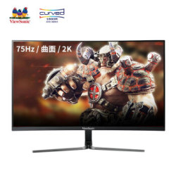 ViewSonic 优派 VX2758-2KC-HD 27英寸 VA显示器 (2560x1440、1800R、75Hz)