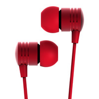 毕亚兹 耳机入耳式 带线控麦克风 电脑游 苹果安卓手机 E10中国红