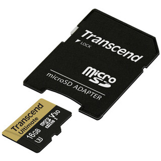 创见（Transcend）16GB TF（Micro SD）存储卡U3 TS16GUSDU3M 读速95M/s MLC颗粒 高速摄录