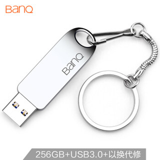 喜宾（banq）256GB USB3.0 U盘 F30高速版 银色 全金属电脑车载两用优盘 大钢环 更便携
