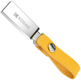 柯达(Kodak) 32GB USB2.0 U盘 K122 银色 全金属防水防震车载U盘创意学生电脑U盘皮质挂绳版