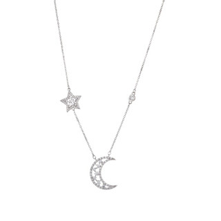 glam ever 魅力星月 CN1402 星月造型水波项链 (40cm、银色)