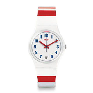 swatch 斯沃琪 原创系列 GW407 玫红线条 女士石英腕表