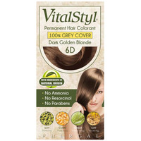 维彤（Vitalstyl）染发剂 6D深金棕色155ml（进口染发膏）（无氨植物，理想遮白发）