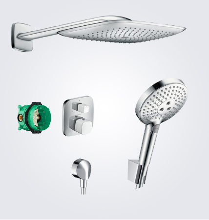 Hansgrohe 汉斯格雅 双飞雨E390 26602000+26531400+E390+26531407 暗埋花洒套装
