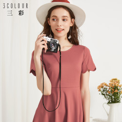 三彩小个子连衣裙女士夏装2018新款温柔裙超