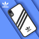 adidas（阿迪达斯）iPhone XR6.1英寸 手机壳潮牌 三条杠Samba系列潮男耐用TPU全包防摔保护套白色