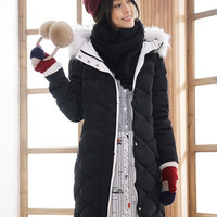 INMAN 茵曼 1864121023 女士长款羽绒服
