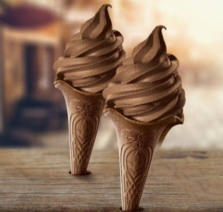 kfc肯德基比利时黑巧克力冰淇淋花筒