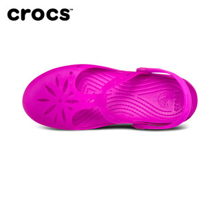 crocs 卡骆驰 女士坡跟休闲镂空女套脚厚底凉鞋 202455 活力紫 珊瑚红 牡蛎色 黑色 金色 35 37 38 39 40 42