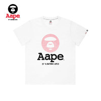 Aape AAPTEW0115XXA 女士猿颜字母印花休闲短袖T恤 粉红色 XXS