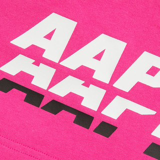 Aape AAPTEW0117XXA 女士赛车格纹猿颜印花字母短袖T恤 白色 XXS