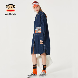 PAUL FRANK 大嘴猴 PFAST173618W 女士印花长袖牛仔衬衫 牛仔蓝色 S