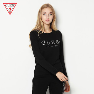 GUESS 盖尔斯 Q83Q00R43I1 女士纯色字母LOGO长袖卫衣 红色 S