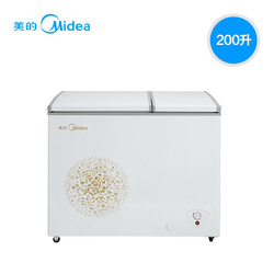 Midea 美的 200升冰柜双温小型冷柜冷藏冷冻家用商用两用卧式节能小冰箱