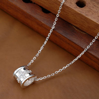 PIRATESHIP 海盗船 925银锆石项链 (2.9克、440mmX1mm、镀白金)