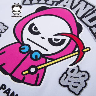 HIPANDA 熊猫人 0171112667 女士熊猫套路短袖T恤 黑色 S