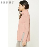 FOREVER 21 00229289 女士中长款宽松长袖针织衫 米色 S