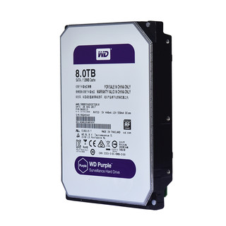 WD 西部数据 紫盘 WD80EJRX 监控级机械硬盘 8TB