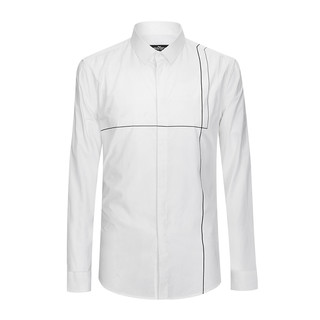 SEVEN 柒牌 112A38070 男士纯棉休闲长袖衬衫 白色 39