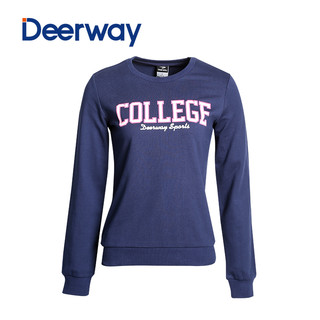 Deerway 德尔惠 秋冬季新款女士套头卫衣运动女装套头运动衫圆领T恤 (其他)