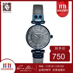 安妮克莱因(ANNE KLEIN)AK女表时尚简约牛皮表带防水腕表小表盘女表 109443GYBL +赠品