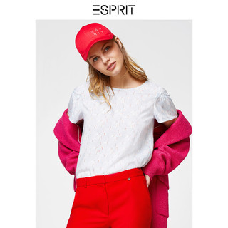 ESPRIT 埃斯普利特 998CC1F801 女士印花短袖衬衫 米白 S