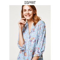 ESPRIT 埃斯普利特 048CC1F021 女士纯棉印花V领长袖衬衫 浅粉 S