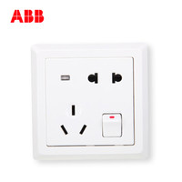 ABB 德逸 AE226 带开关带灯五孔插座