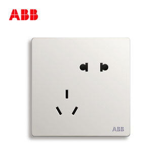 ABB 轩致 AF205 雅典白色 二三插五孔插座