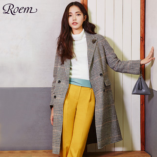 Roem 罗燕 RCJW84T81C 女士淑女长款大衣 浅粉色 S