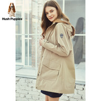 Hush Puppies 暇步士 HJ-18103 女士中长可卸帽外套 深蓝 S