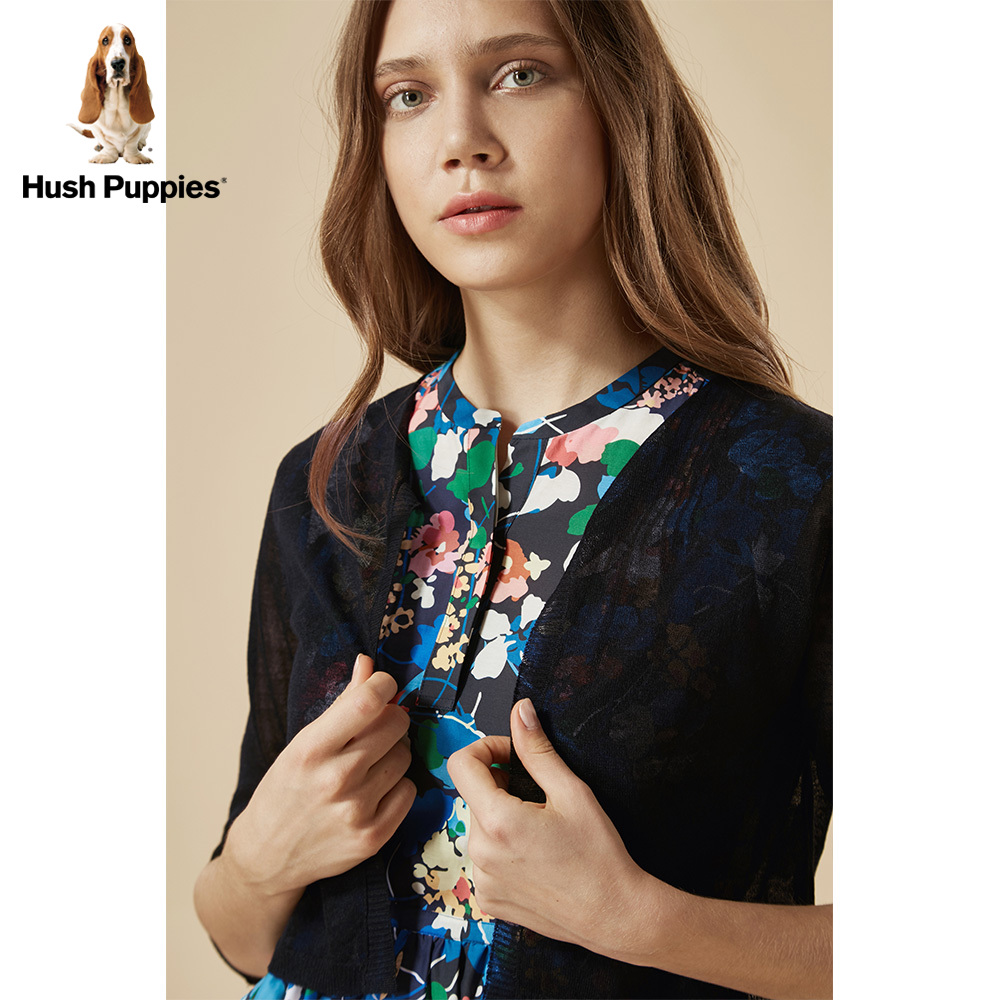 Hush Puppies 暇步士 HW-18309 女士短款针织衫 白色 S