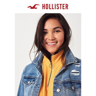 HOLLISTER 232106-1 女士男友风半拉链T恤 黄色 S