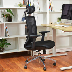 康工电脑椅 人体工学办公椅 KTM206家用网布椅子 职员椅可躺老板转椅 游戏电竞椅 黑色