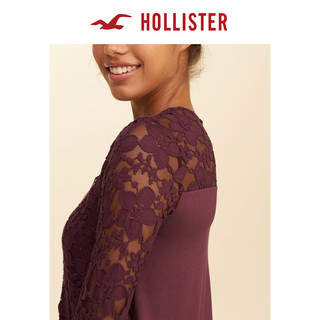 HOLLISTER 133652 女士蕾丝长袖上衣 紫色 XS