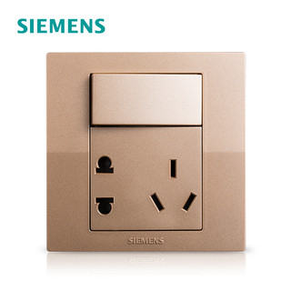 SIEMENS 西门子 开关插座悦动香槟金五孔二三插带开关86型面板官方旗舰店