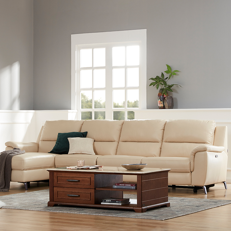 lazboy乐至宝真皮沙发客厅现代简约头层牛皮功能组合沙发gn602