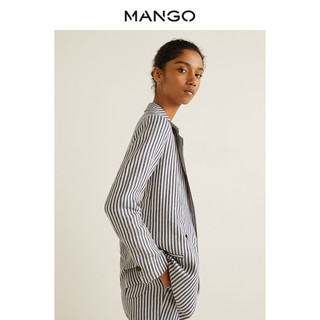 MANGO 31060876 女士条纹亚麻混纺外套 米色 M