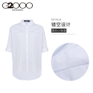 G2000 00746001 女士休闲短袖衬衫 白色 155